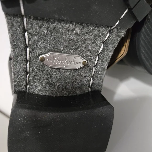 WOOLRICH-New With Tags! Red And Black Plaid Waterproof Wool Ankle Boots. Size 8 - Picture 6 of 11